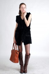 Hooded Mink Fur Knitted Vest