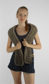 Mink Fur Knitted Scarf Stole Shawl