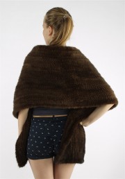 Mink Fur Knitted Scarf Stole Shawl