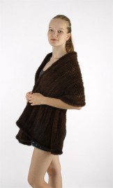 Mink Fur Knitted Scarf Stole Shawl