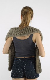 Mink Fur Knitted Scarf Stole Shawl