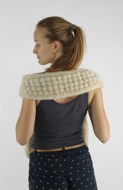 Mink Fur Knitted Scarf Stole Shawl