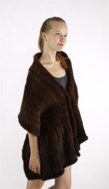 Mink Fur Knitted Scarf Stole Shawl