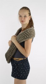 Mink Fur Knitted Scarf Stole Shawl