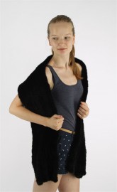 Mink Fur Knitted Scarf Stole Shawl