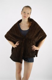 Mink Fur Knitted Scarf Stole Shawl