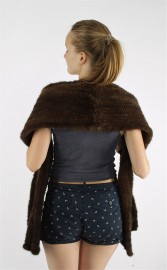 Mink Fur Knitted Scarf Stole Shawl