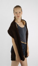 Mink Fur Knitted Scarf Stole Shawl