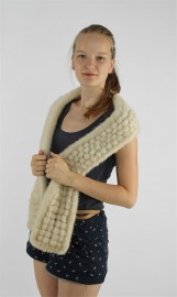 Mink Fur Knitted Scarf Stole Shawl