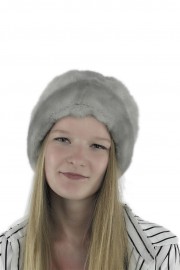 Women Winter Mink Fur Beret Cap Hat with Tail