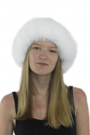 Women Winter Knitted Mink Fur Bucket Hat Cap with Fur Trim