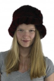 Women Winter Knitted Mink Fur Bucket Hat Cap