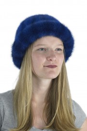 Women Winter Mink Fur Watermelon Bucket Hat Cap