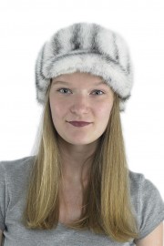 Women Winter Mink Fur Beanie Baseball Cap Hat