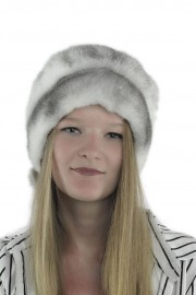 Women Winter Mink Fur Beret Cap Hat with Tail