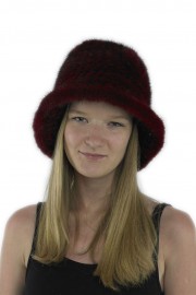 Women Winter Knitted Mink Fur Bucket Hat