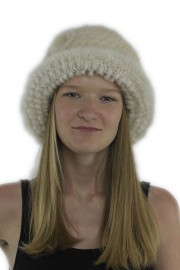 Women Winter Knitted Mink Fur Bucket Hat