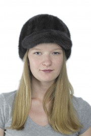 Women Winter Mink Fur Beanie Baseball Cap Hat