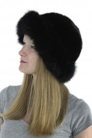 Women Winter Mink Fur Watermelon Bucket Hat Cap