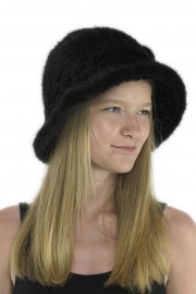 Women Winter Knitted Mink Fur Bucket Hat