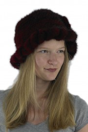 Women Winter Knitted Mink Fur Bucket Hat Cap