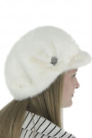 Women  Winter Mink Fur French Painter Beret Hat Cap