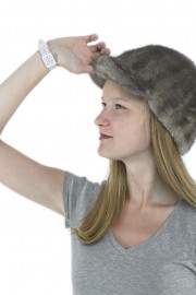 Women Winter Mink Fur Beanie Baseball Cap Hat