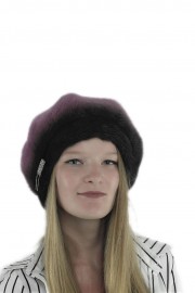 Women Winter Mink Fur Beret Cap Hat