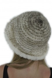 Women Winter Knitted Mink Fur Bucket Hat