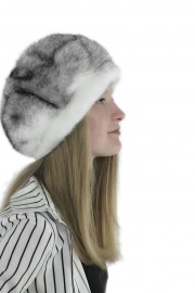 Women Winter Mink Fur Beret Cap Hat