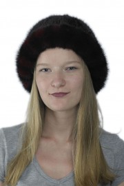 Women Winter Mink Fur Watermelon Bucket Hat Cap