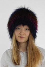 Women Winter Real Raccoon Fur Beanie Hat Cap