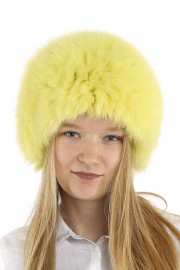 Women Winter Real Fox Fur Beanie Hat Cap