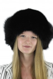 Women Winter Real Fox Fur Russian Mongolian Hat with PomPom