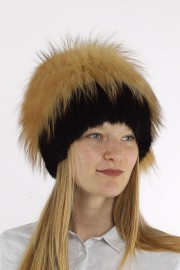 Women Real Fur Knitted Beanie Mink Hat Cap Fox Fur Pompom