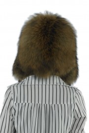 Women Winter Real Racoon Fur Russian Mongolian Hat with Earflaps