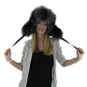 Women Winter Real Racoon Fur Russian Mongolian Hat with Earflaps