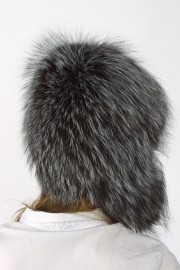 Women Winter Real Fox Fur Beanie Hat Cap with Earflaps Pompom