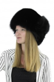 Women Winter Real Fox Fur Russian Mongolian Hat with PomPom