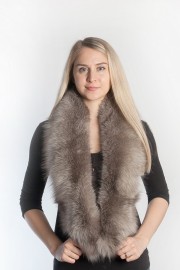 Ladies Winter Real Fox Fur Scarf Stole Shawl Muffler Gray Fox