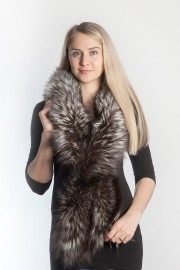 Ladies Winter Real Fox Fur Scarf Stole Shawl Muffler Sliver Fox