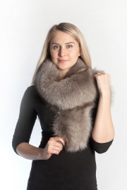 Ladies Winter Real Fox Fur Scarf Stole Shawl Muffler Gray Fox