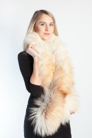 Ladies Winter Real Fox Fur Scarf Stole Shawl Bleached