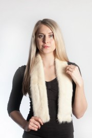 Ladies Winter Real Mink Fur Scarf Stole Shawl Muffler White