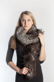 Ladies Winter Real Fox Fur Scarf Stole Shawl Muffler Sliver Fox