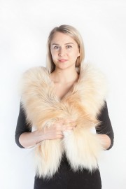 Ladies Winter Real Fox Fur Scarf Stole Shawl Bleached