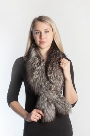 Ladies Winter Real Fox Fur Scarf Stole Shawl Muffler Sliver Fox