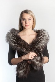 Ladies Winter Real Fox Fur Scarf Stole Shawl Muffler Sliver Fox