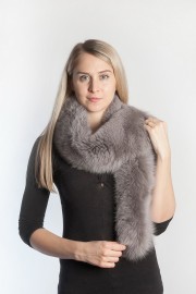 Ladies Winter Real Fox Fur Scarf Stole Shawl Muffler Gray