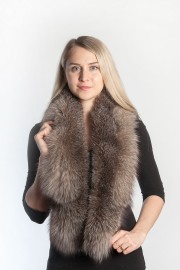 Ladies Winter Real Fox Fur Scarf Stole Shawl Muffler Dark Brown